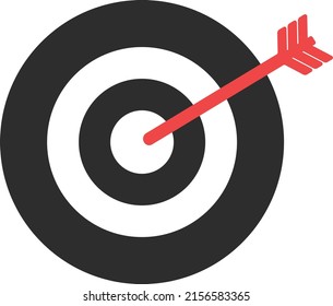Target marketing arrow icon flat goal objective focus concept