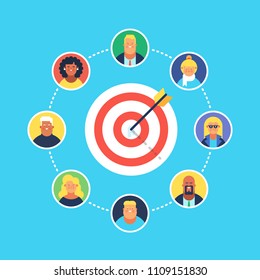 Target Marketing. Flat design modern vector illustration concept.