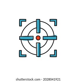 Target marketing goal icon in color icon, isolated on white background 