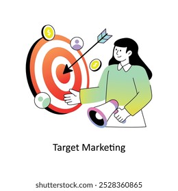 Target Marketing Gradient Flat Style Design Vector illustration. Stock illustration