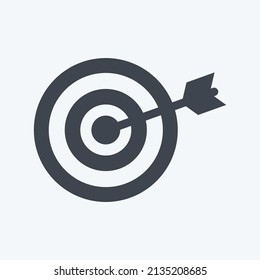 Target Marketing Icon in trendy glyph style isolated on soft blue background