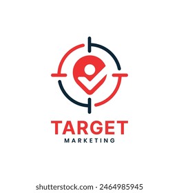 Target marketing logo design modern minimal template