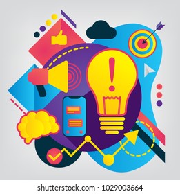 Target marketing modern flat illustration. Vector geometry business concept for Web banner or mobile app.