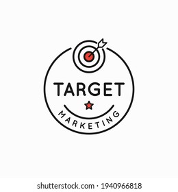 Target marketing rounded linear goal logo on white backgroind