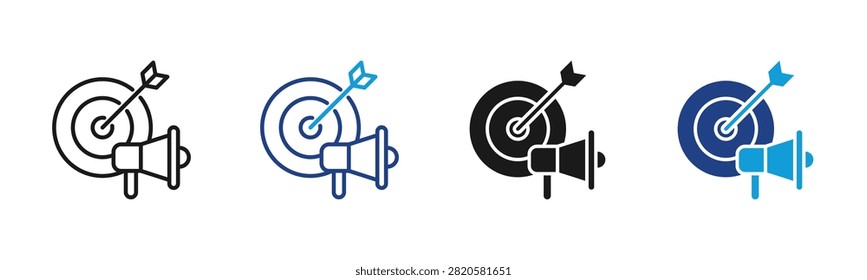 Target Marketing Web icon with multiple style collection