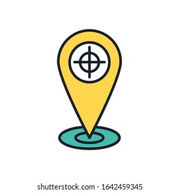 target military force line and fill style icon vector illustration design