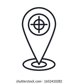 target military force line and fill style icon vector illustration design