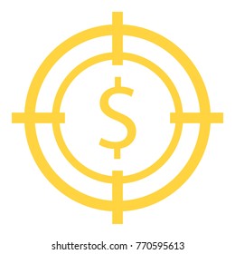 Target money icon. Flat illustration of target money vector icon for web