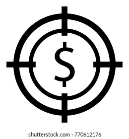 Target money icon. Simple illustration of target money vector icon for web