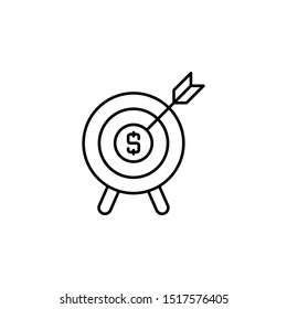 target, money line icon on white background