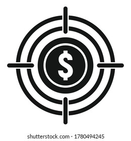 Target money remarketing icon. Simple illustration of target money remarketing vector icon for web design isolated on white background