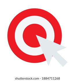 target with mouse cursor arrow flat style icon vector illustration design