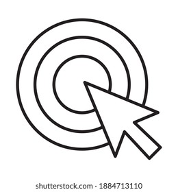 target with mouse cursor arrow line style icon vector illustration design