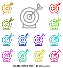 Target multi color icon. Simple thin line, outline vector of project management icons for ui and ux, website or mobile application
