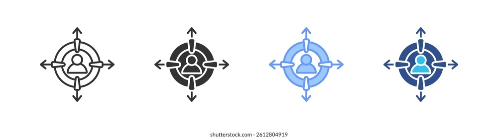 Target Multi Style Icon Set Vector