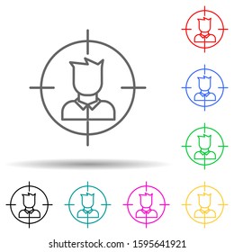 target of murder multi color style icon. Simple thin line, outline vector of crime Investigation icons for ui and ux, website or mobile application