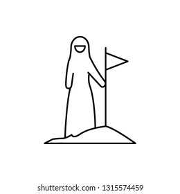 target, Muslim businesswoman icon. Element of businesswoman in muslim world for mobile concept and web apps icon. Thin line icon for website design and development