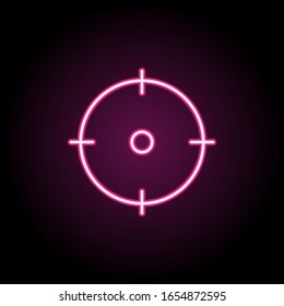 Target neon icon. Simple thin line, outline vector of web icons for ui and ux, website or mobile application