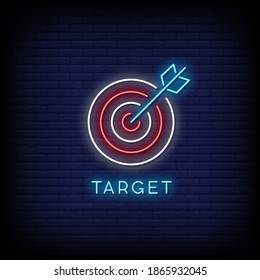 Target Neon Signs Style Vector