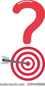 Target with objective questions, Q and A challenge, problem solving, target which a question mark, business success, Vector illustration design concept in postcard template

