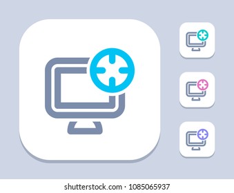 Target On Computer - Neon Duo Icons. A professional, pixel-aligned icon.