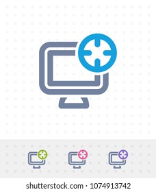 Target On Computer - Zap Duo Icons. A professional, pixel-aligned icon.