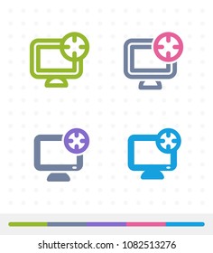 Target On Computer - Zap & Tap Icons. A professional, pixel-aligned icon.