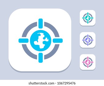 Target On Globe - LED Duo Icons. A professional, pixel-aligned icon.