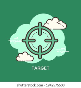 Target on green background flat concept design