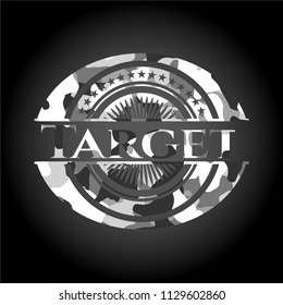 Target on grey camouflage texture