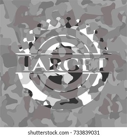 Target on grey camouflage texture