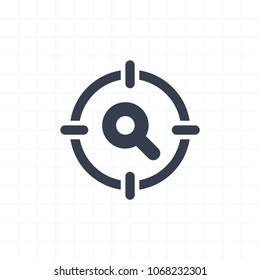 Target On Magnifier - Cropped Icons. A professional, pixel-aligned icon.