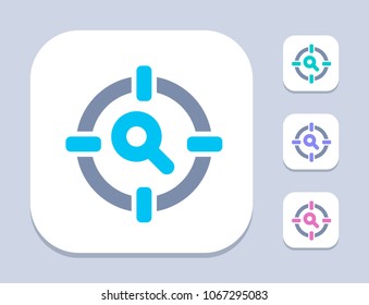 Target On Magnifier - LED Duo Icons. A professional, pixel-aligned icon.