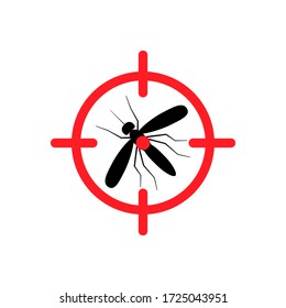 Target on mosquito vector illustration. Mosquitoes stop sign vector illustration isolated on white.