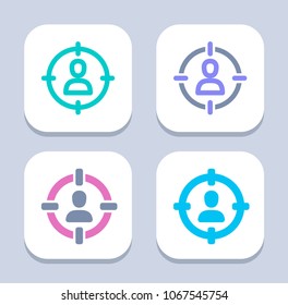 Target On Person - Neon & LED Icons. A professional, pixel-aligned icon.