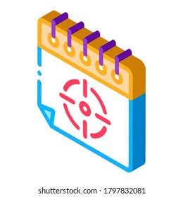 en el vector de icono de hoja. objetivo isométrico en el signo de hoja. ilustración de símbolo aislado de color