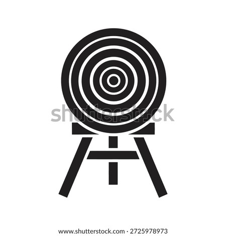 Target on stand icon for archery sport and accuracy training a symbol for goal focus and precision aim or business objective