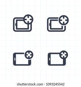 Target On Tablet - Contour & Cutout Icons. A professional, pixel-aligned icon.