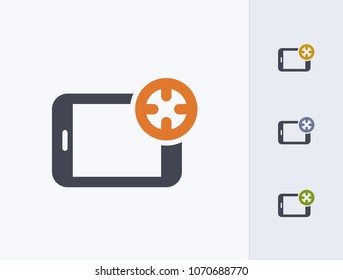 Target On Tablet - Glyph Duo Icons. A professional, pixel-aligned icon.