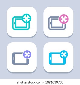 Target On Tablet - Neon & LED Icons. A professional, pixel-aligned icon.