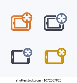 Target On Tablet - Outline & Glyph Icons. A professional, pixel-aligned icon.