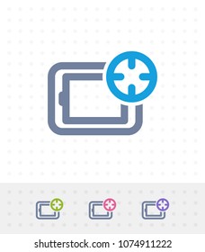 Target On Tablet - Zap Duo Icons. A professional, pixel-aligned icon.