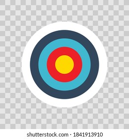 Objetivo sobre un fondo transparente. Icono de color del vector de objetivo del tablero de dibujo en estilo plano