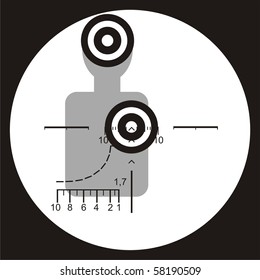 The target and the optical sight are shown in the picture