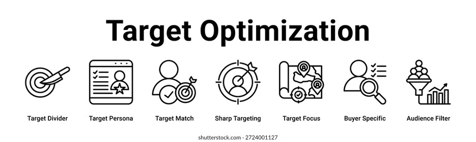 Zieloptimierung Webbanner Symbol Vektorgrafik Konzept für Unternehmen.