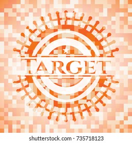 Target orange mosaic emblem