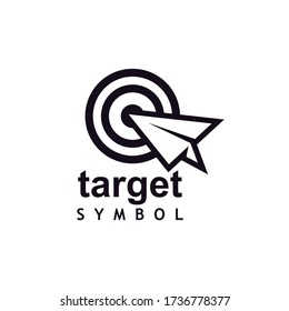 target with origami plane logo design vector