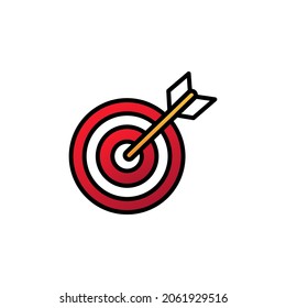 Target With Outline Colour Icon Vector Illustration