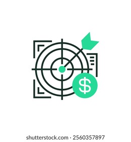Target Outline Icon. linear style sign for mobile concept and web design. Outline vector icon. Symbol, logo illustration