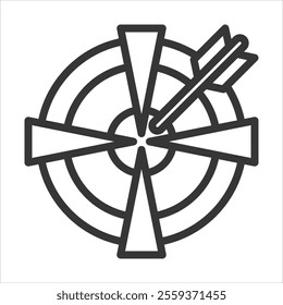 Target Outline Icon Vector Illustration